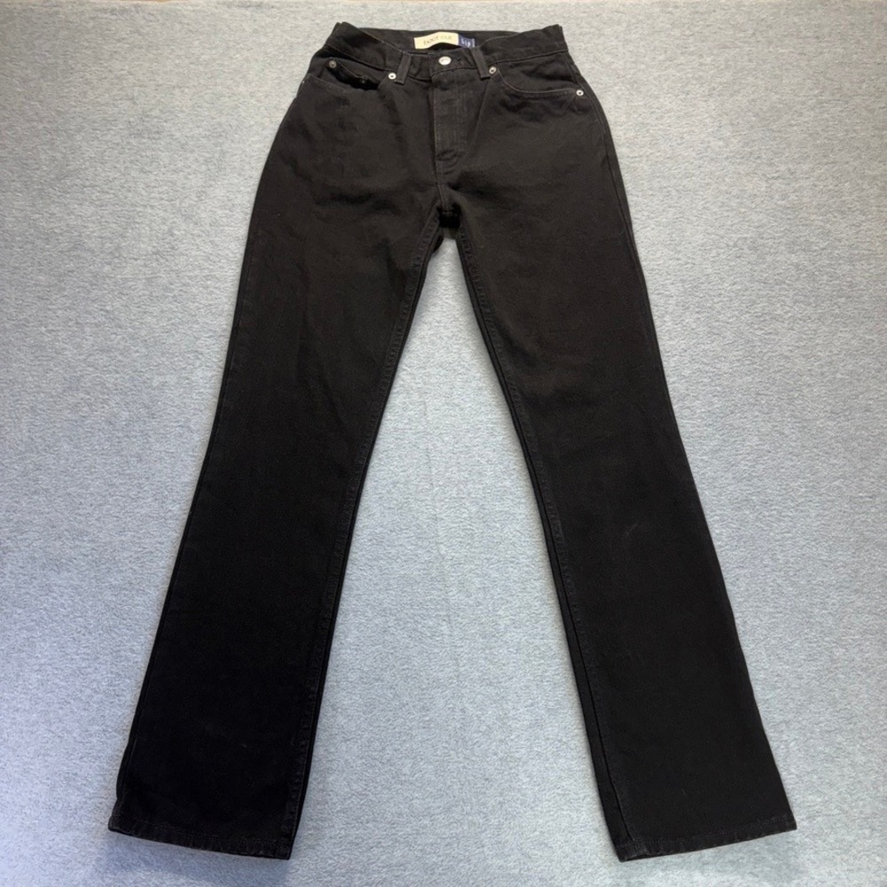 Vintage Gap Boot Cut Jeans Womens 4 Regular Black Mid Rise Denim